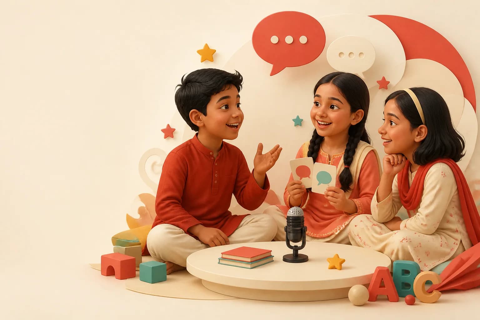 Bangladeshi children practising spoken English together